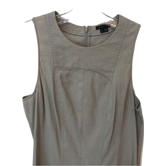 Theory dress, linen with spandex, sleeveless a-line, natural taupe color, Sz 8 - Picture 2 of 11
